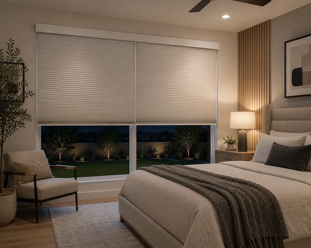 cellular shades in bedroom