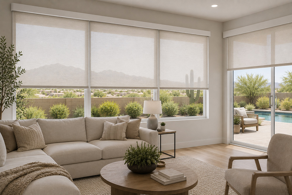 roller shades in family room